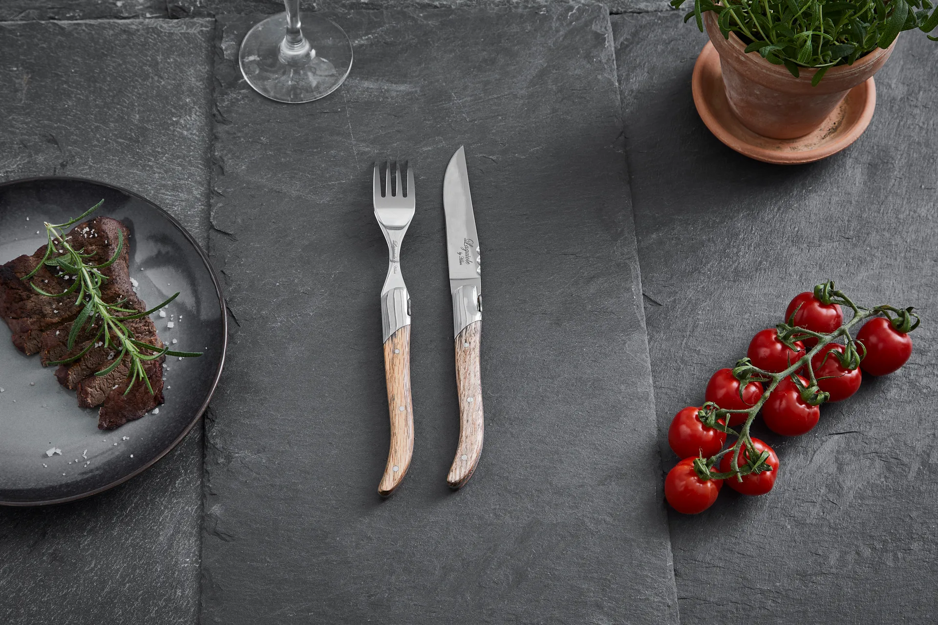 Laguiole By Hâws grillvork 6-pack, Eiken Hâws