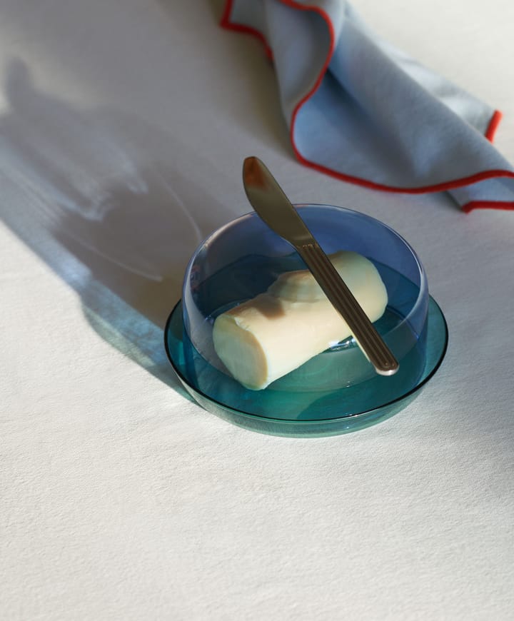2-in-1 serveerset kom en schotel , Light blue-aqua HAY