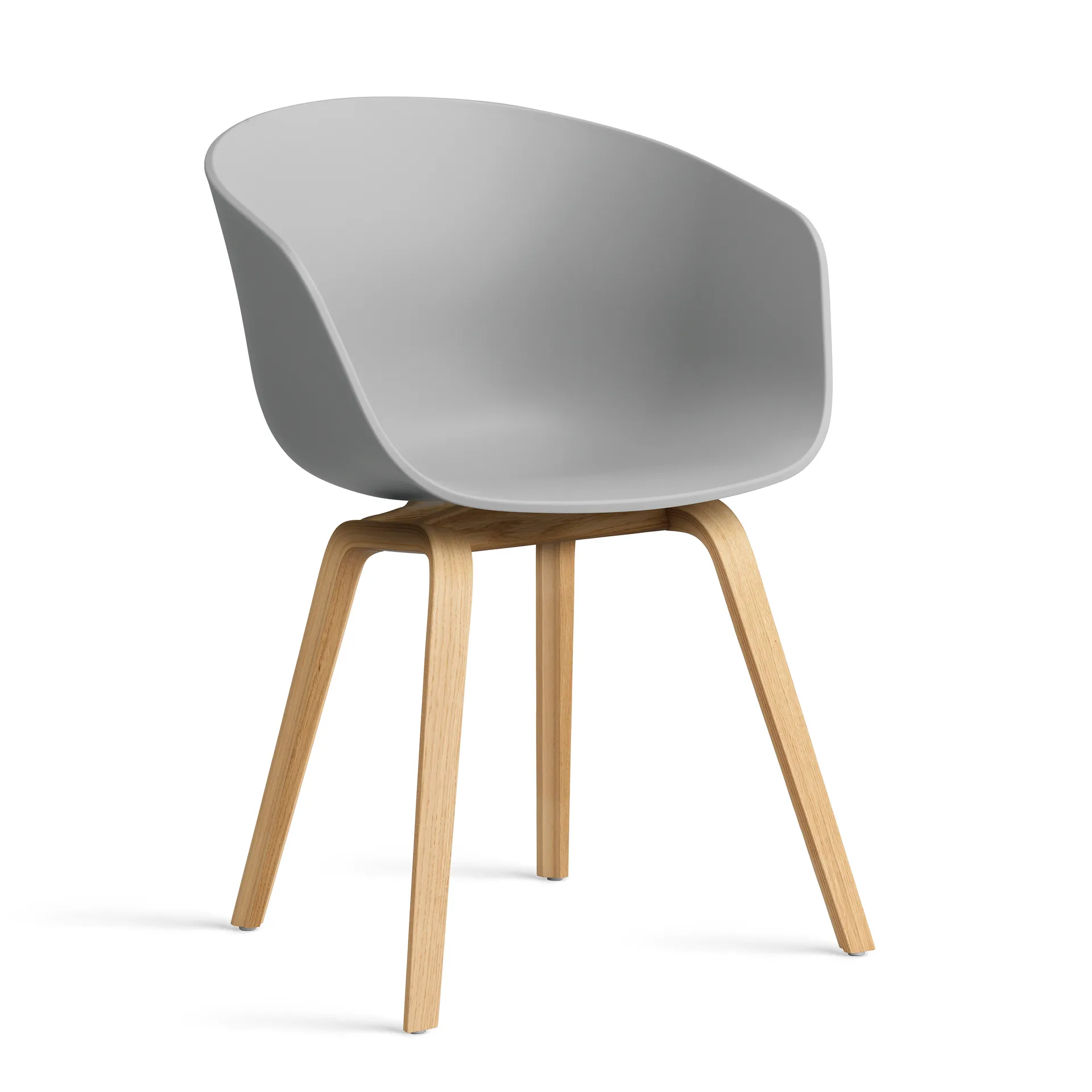 About a Chair 22 2.0 stoel, Concrete grey – gelakt eiken onderstel HAY
