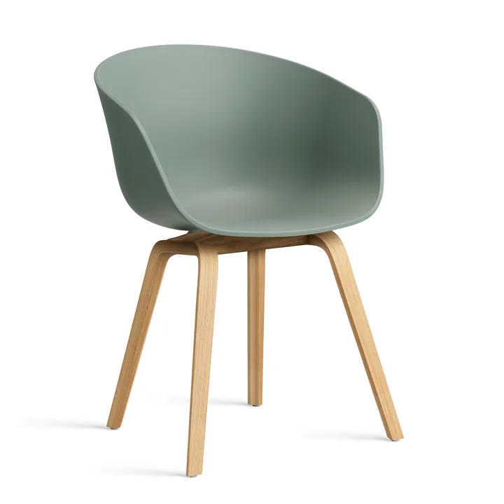 About a Chair 22 2.0 stoel - Fall green – gelakt eiken onderstel - HAY