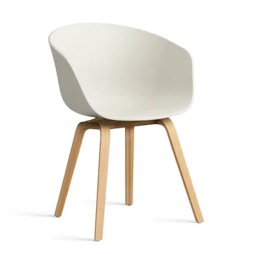 About a Chair 22 2.0 stoel - Melange cream – gelakt eiken onderstel - HAY