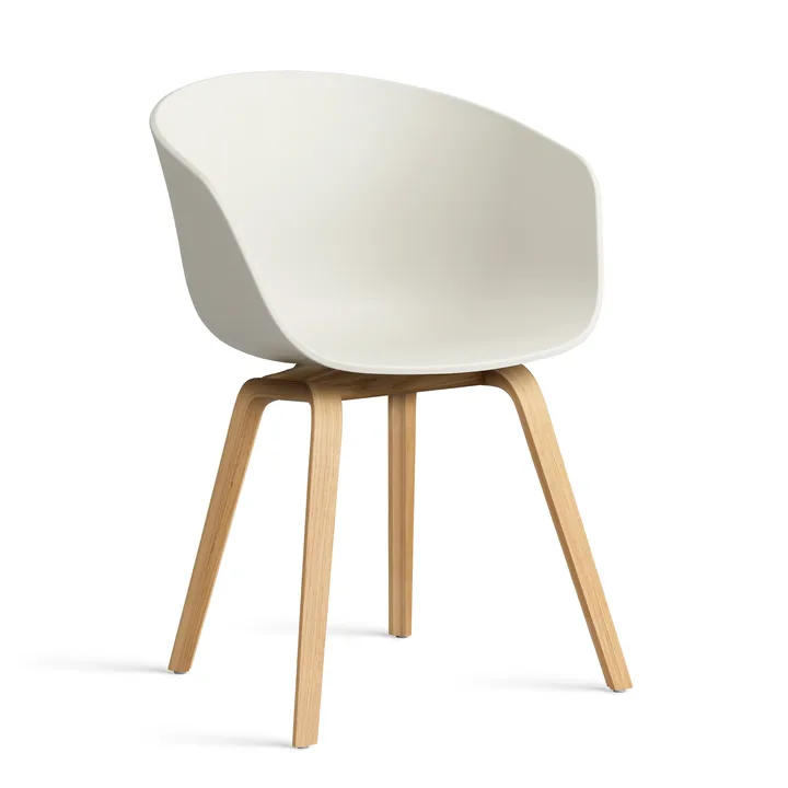 About a Chair 22 2.0 stoel - Melange cream – gelakt eiken onderstel - HAY