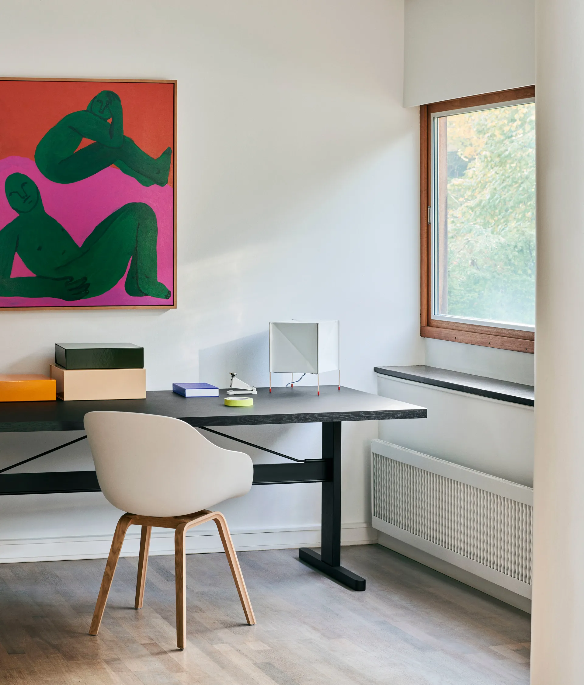 About a Chair 22 2.0 stoel, Melange cream – gelakt eiken onderstel HAY