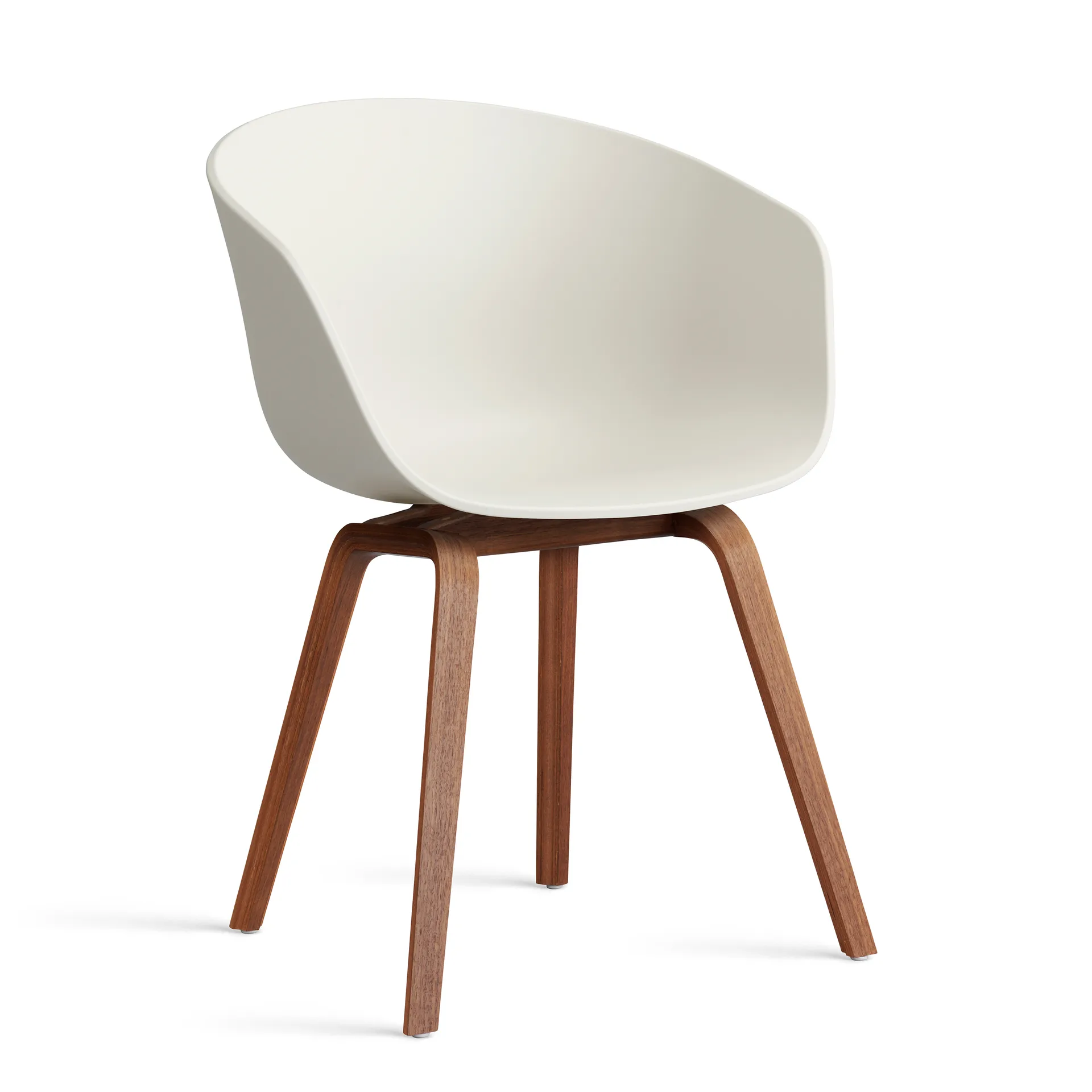 About a Chair 22 2.0 stoel, Melange cream – gelakt walnoot onderstel HAY