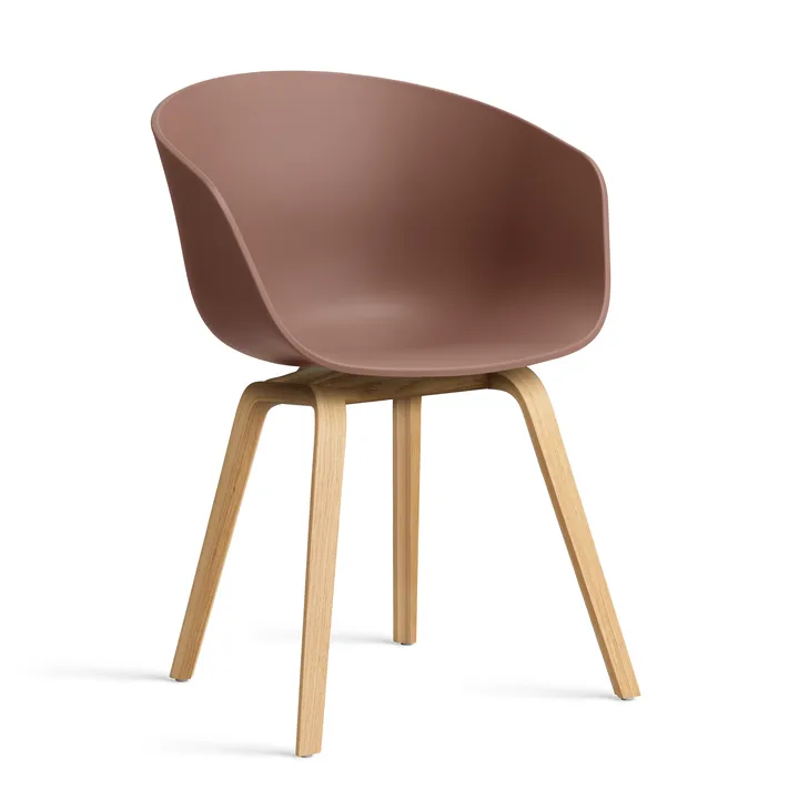 About a Chair 22 2.0 stoel - Soft brick – gelakt eiken onderstel - HAY