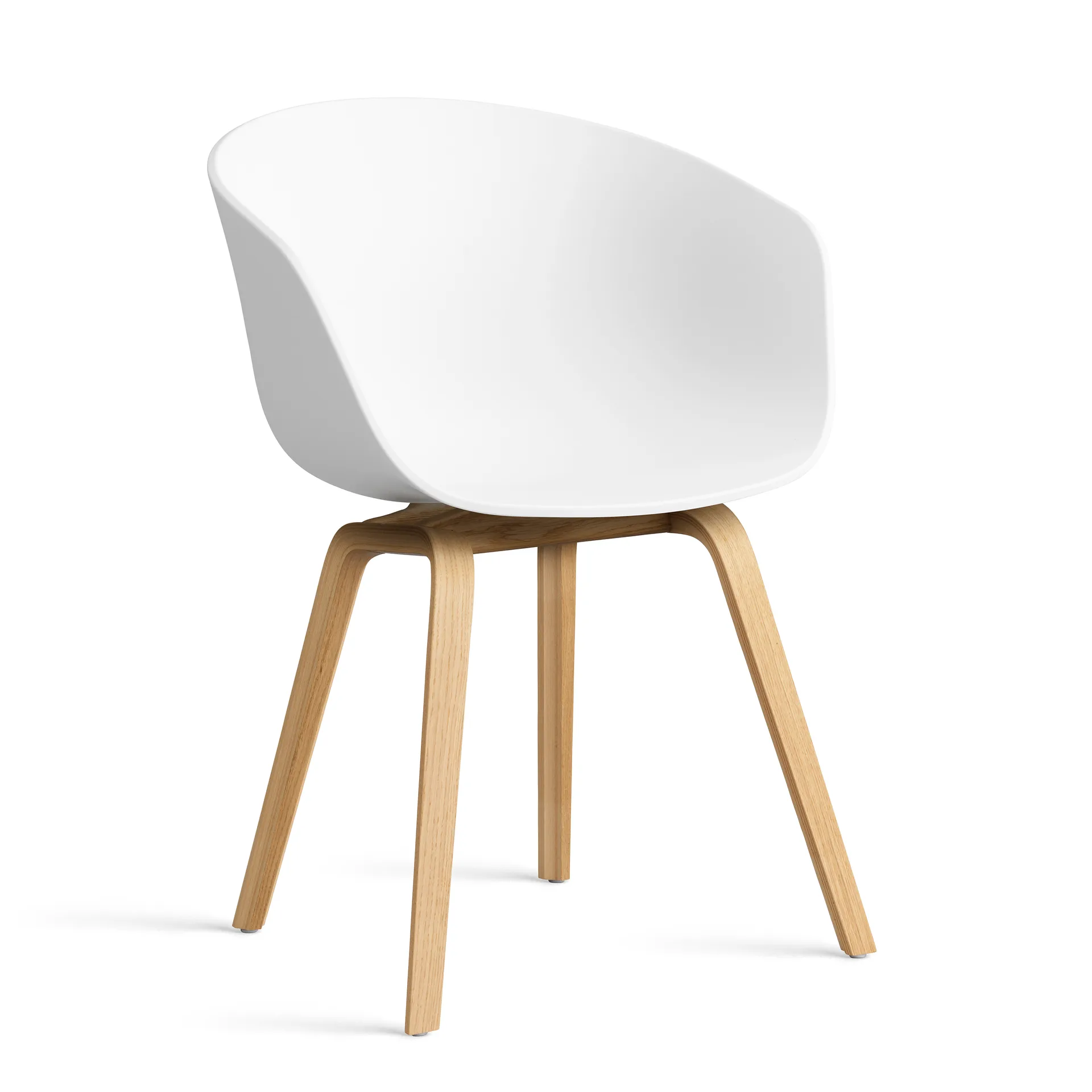 About a Chair 22 2.0 stoel, Wit – gelakt eiken onderstel HAY