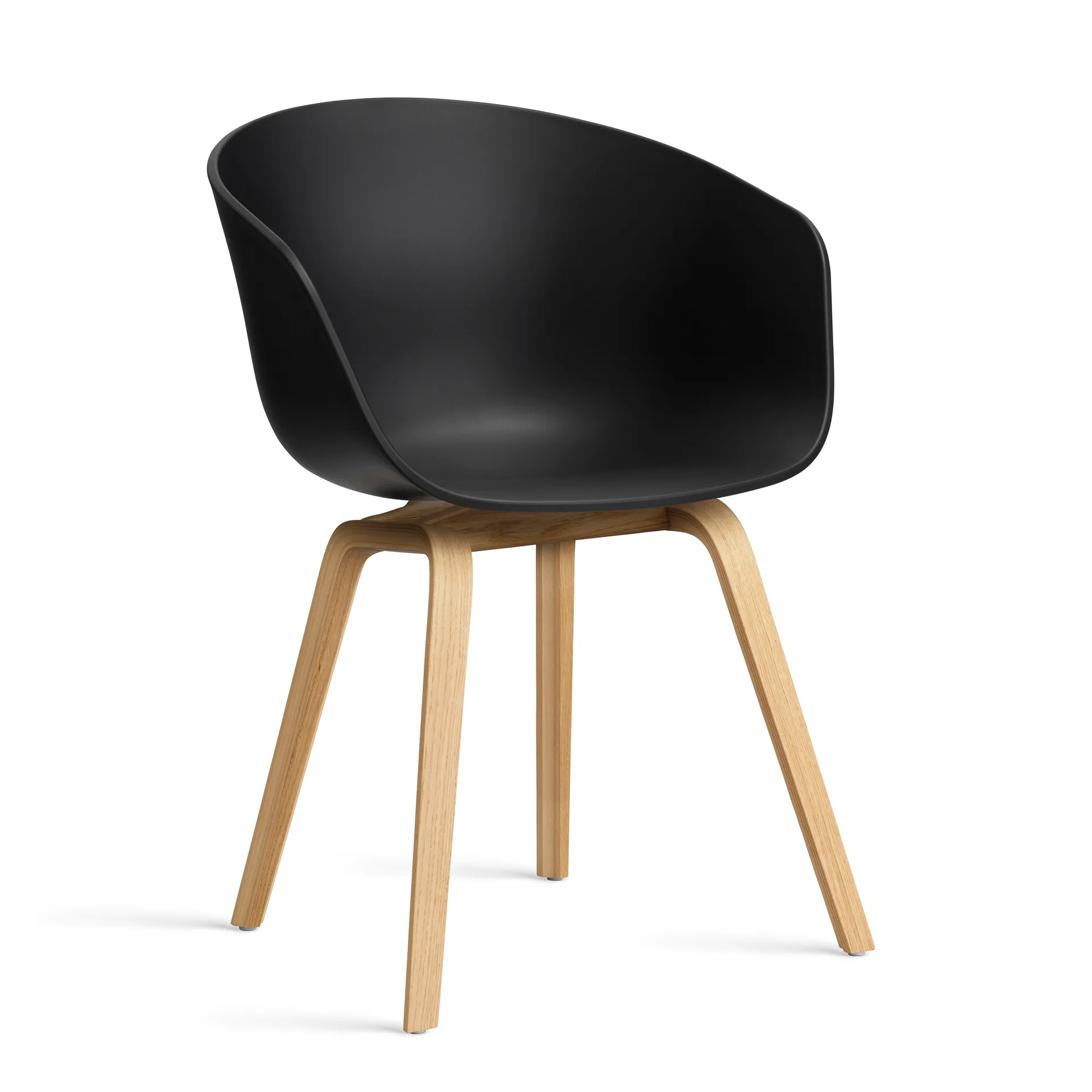 About a Chair 22 2.0 stoel, Zwart – gelakt eiken onderstel HAY