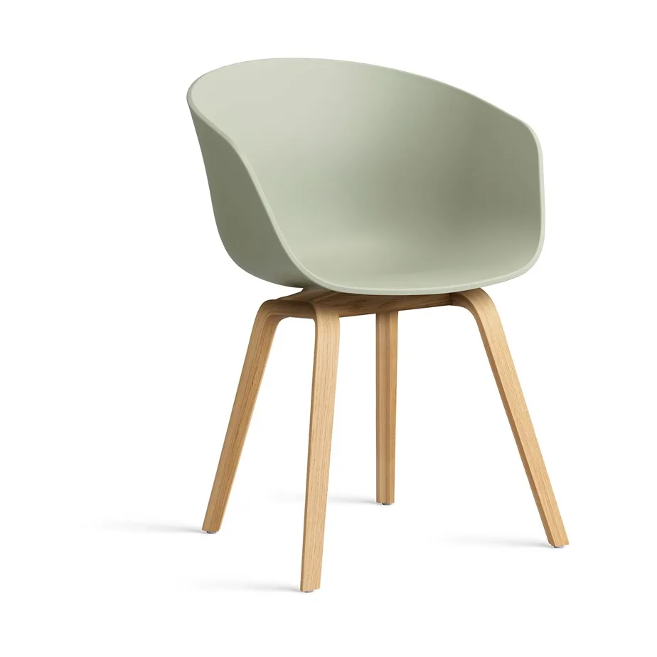About a Chair 22 stoel, Pastelgroen-gelakt eiken statief HAY