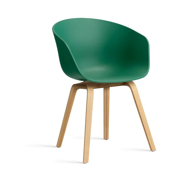 About a Chair 22 stoel - Teal green-gelakt eiken statief - HAY
