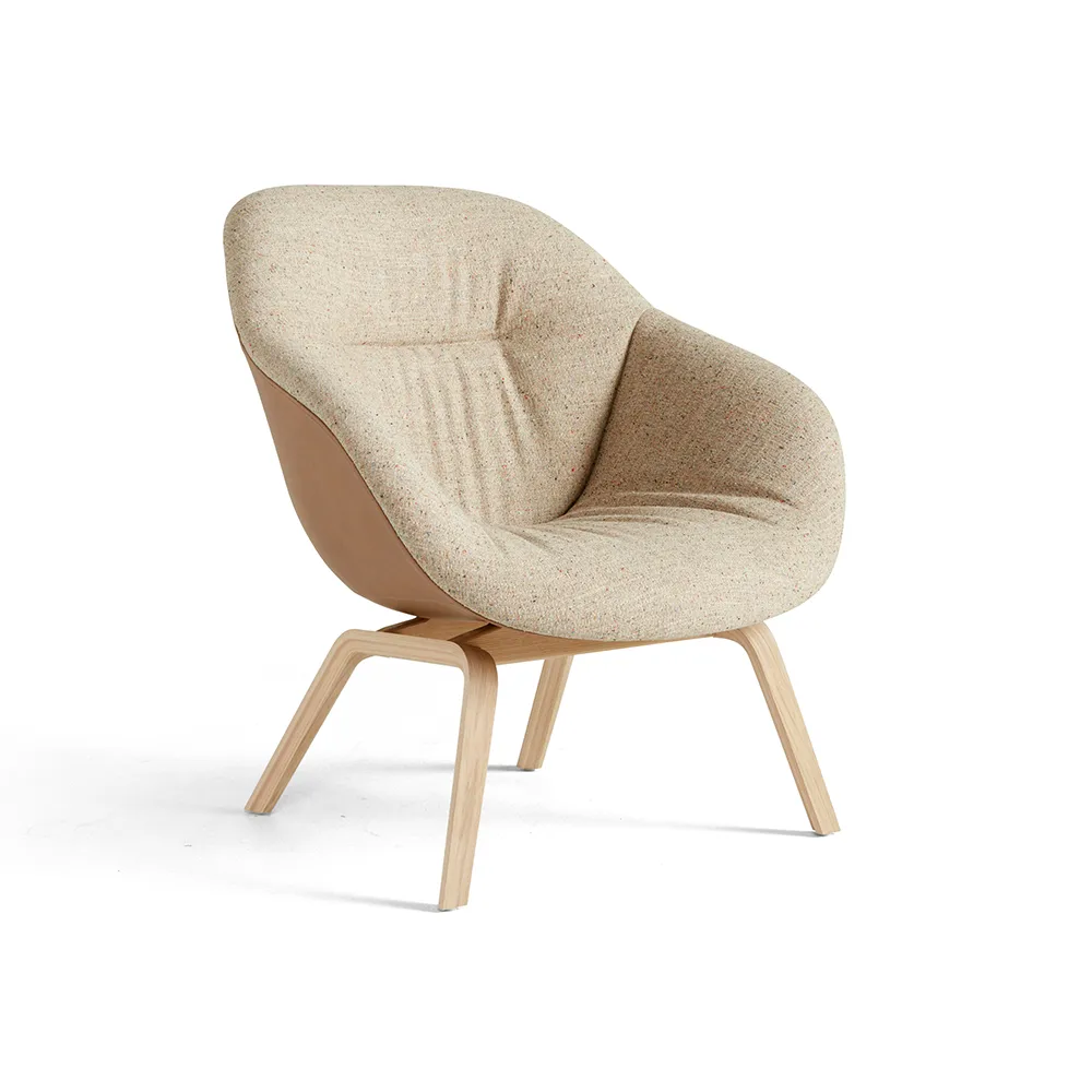 HAY About a Lounge 83 Soft Duo loungestoel Bolgheri LGG60 melange – eiken poten