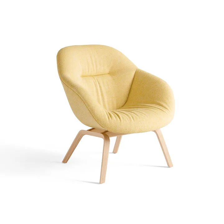 About a Lounge 83 Soft loungestoel - Hallingdal 407 yellow – eiken poten - HAY
