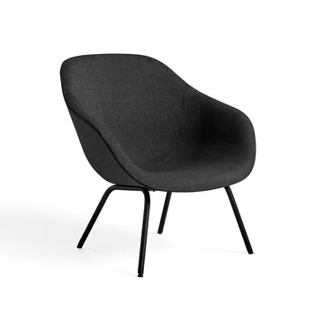 About a Lounge 87 fauteuil - Remix 173 dark grey–zwart onderstel - HAY