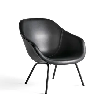 About a Lounge 87 fauteuil - Sense black–zwart stalen onderstel - HAY