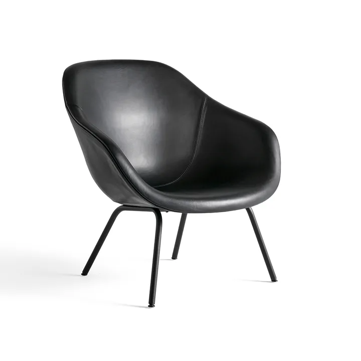 About a Lounge 87 fauteuil - Sense black–zwart stalen onderstel - HAY