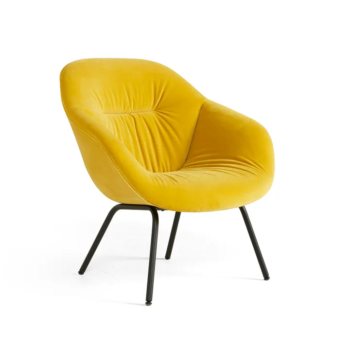 About a Lounge 87 Soft fauteuil - Lola yellow–zwart stalen onderstel - HAY