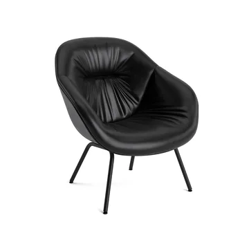About a Lounge 87 Soft fauteuil - Sense black–zwart stalen onderstel - HAY