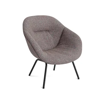 About a Lounge 87 Soft fauteuil - Stof Swarm multicolor–zwart stalen onderstel - HAY