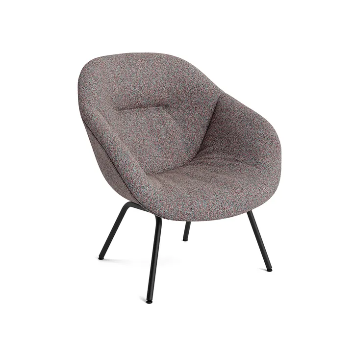 About a Lounge 87 Soft fauteuil - Stof Swarm multicolor–zwart stalen onderstel - HAY