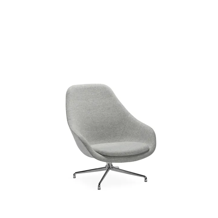 About a Lounge 91 loungestoel - Light grey – gepolijst aluminium - HAY