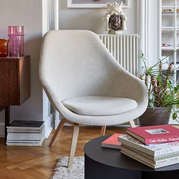 About a Lounge 93 fauteuil - Remix 183 black–zwart eiken poten - HAY