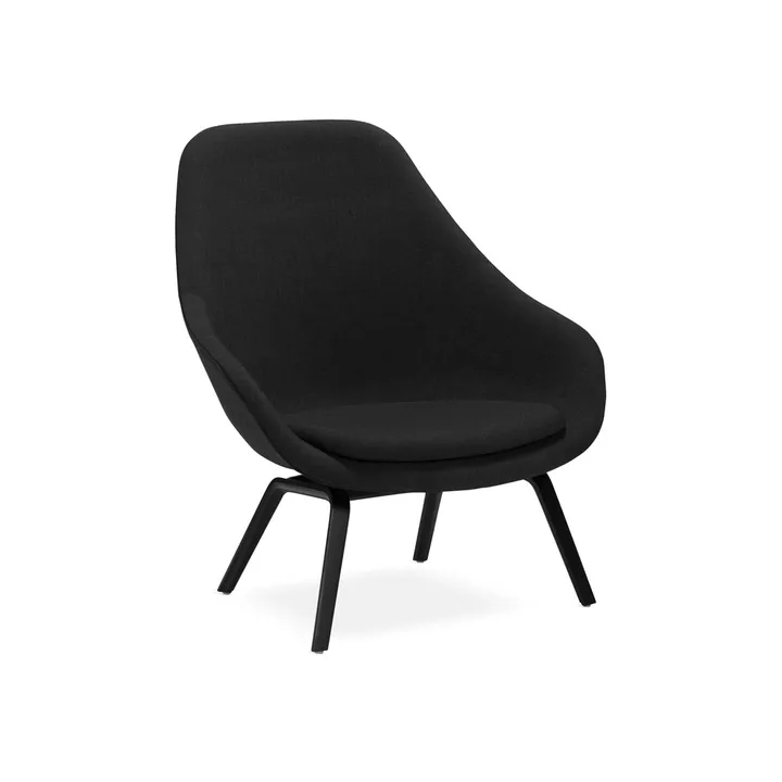 About a Lounge 93 fauteuil - Remix 183 black–zwart eiken poten - HAY