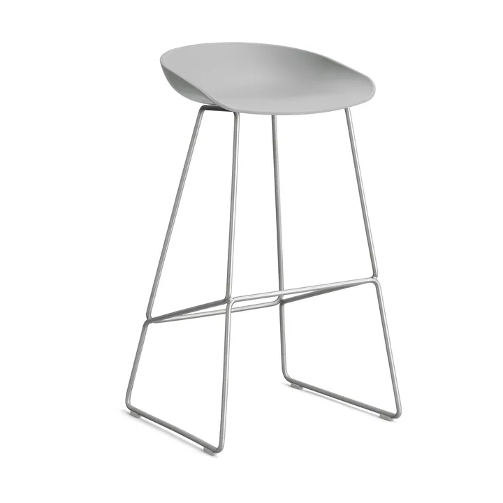 About a Stool 38 High barkruk 2.0 - Concrete grey – roestvrijstalen onderstel - HAY