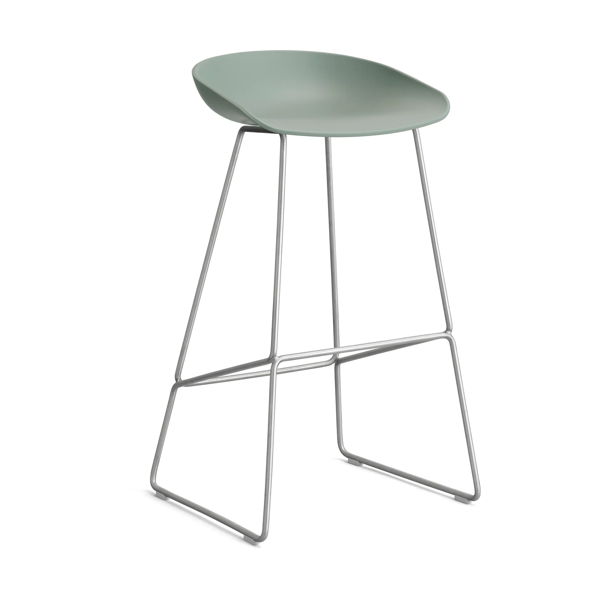 About a Stool 38 High barkruk 2.0, Fall green – roestvrijstalen onderstel HAY
