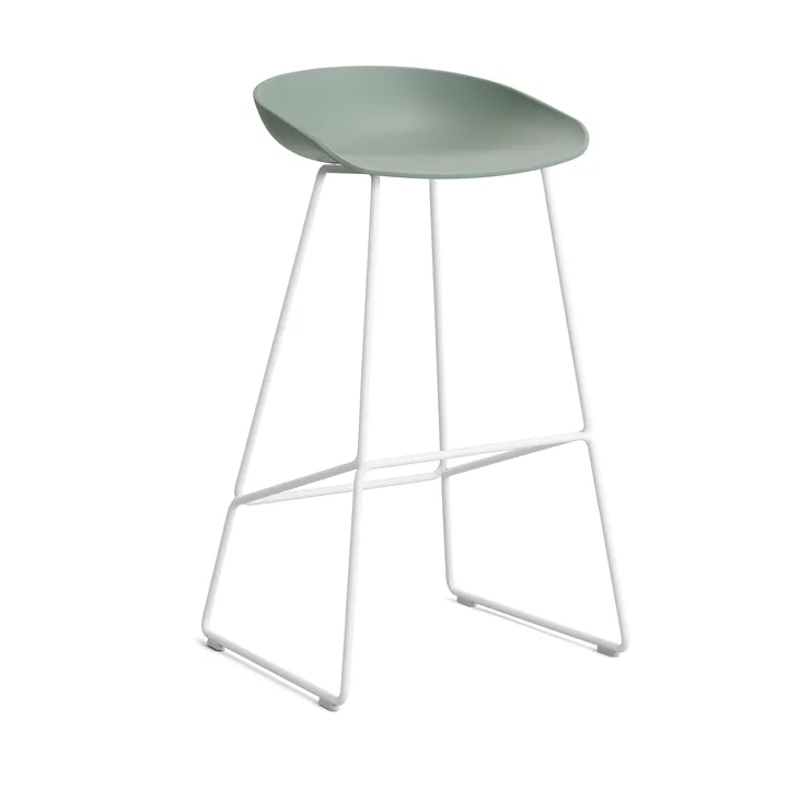About a Stool 38 High barkruk 2.0 - Fall green – wit stalen onderstel - HAY