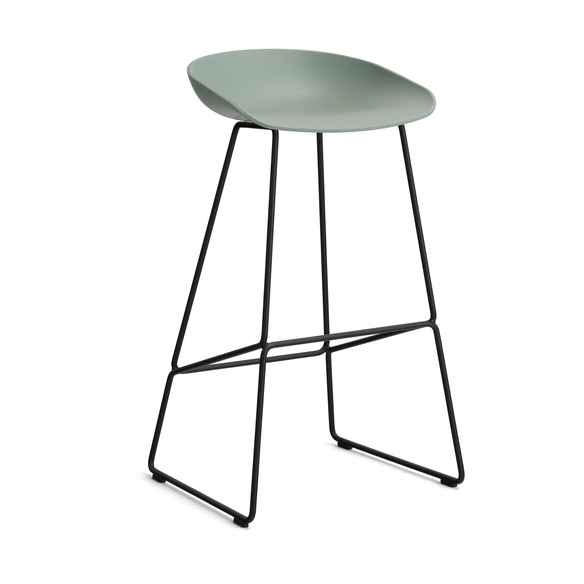 About a Stool 38 High barkruk 2.0, Fall green – zwart stalen onderstel HAY
