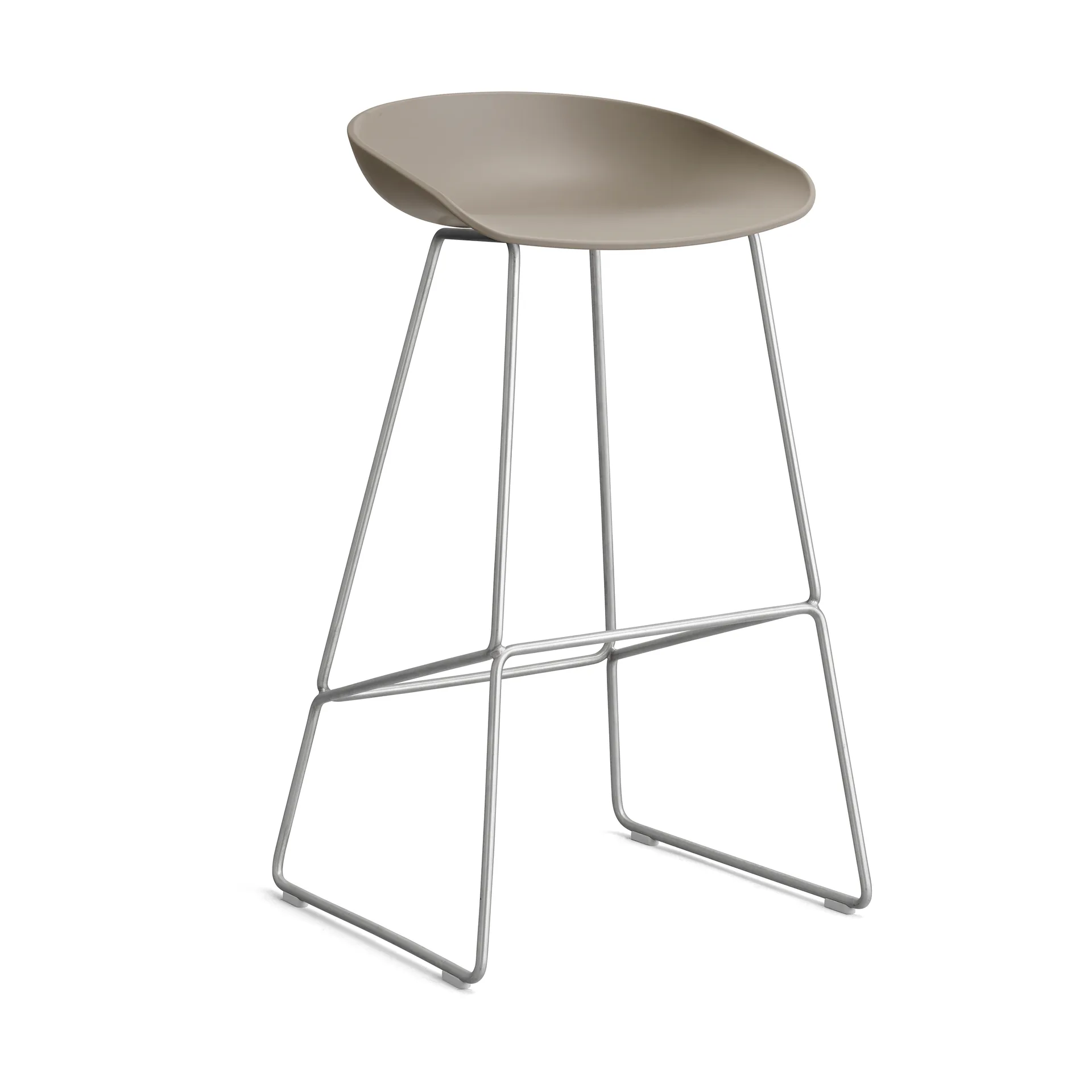About a Stool 38 High barkruk 2.0, Khaki – roestvrijstalen onderstel HAY