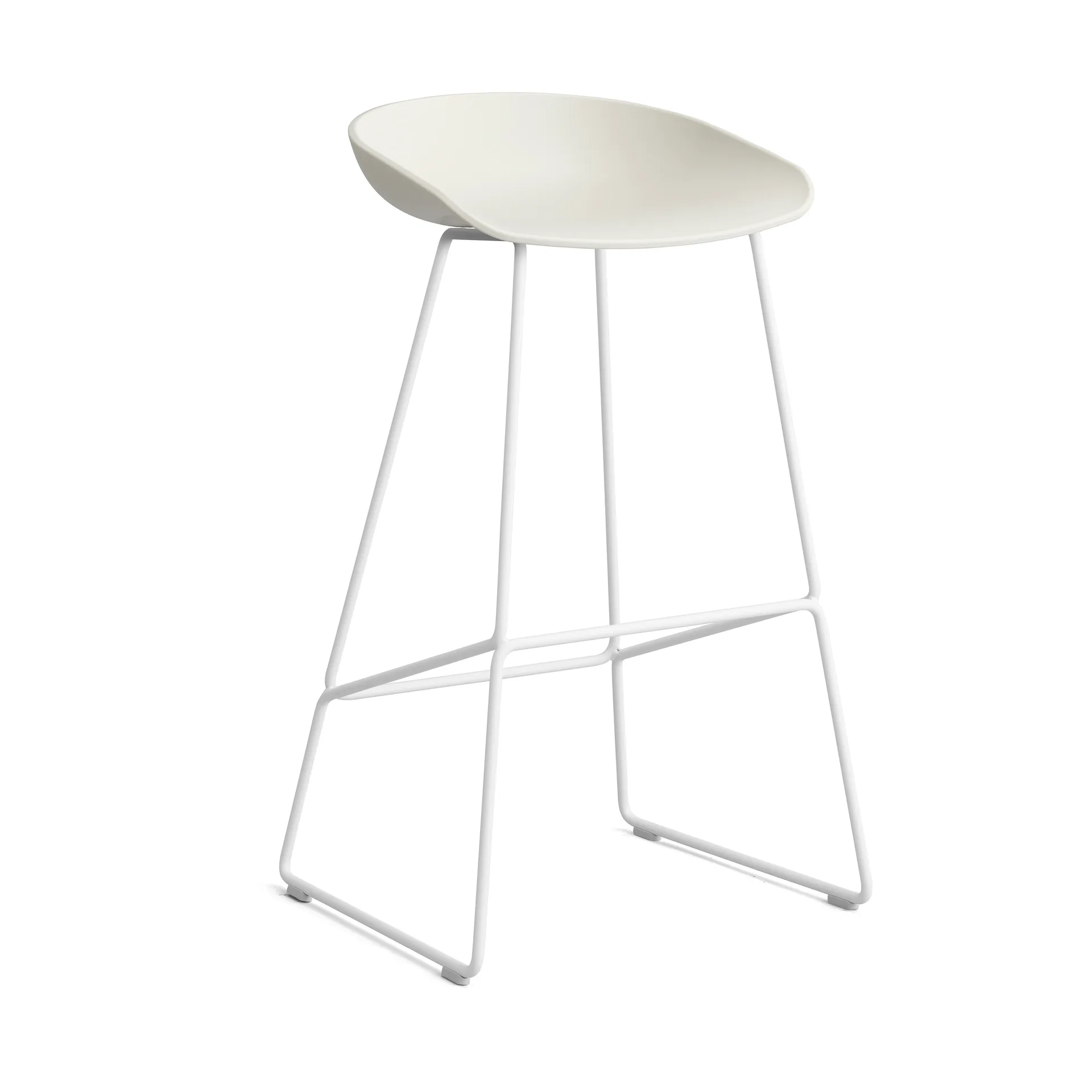 About a Stool 38 High barkruk 2.0, Melange cream – wit stalen onderstel HAY