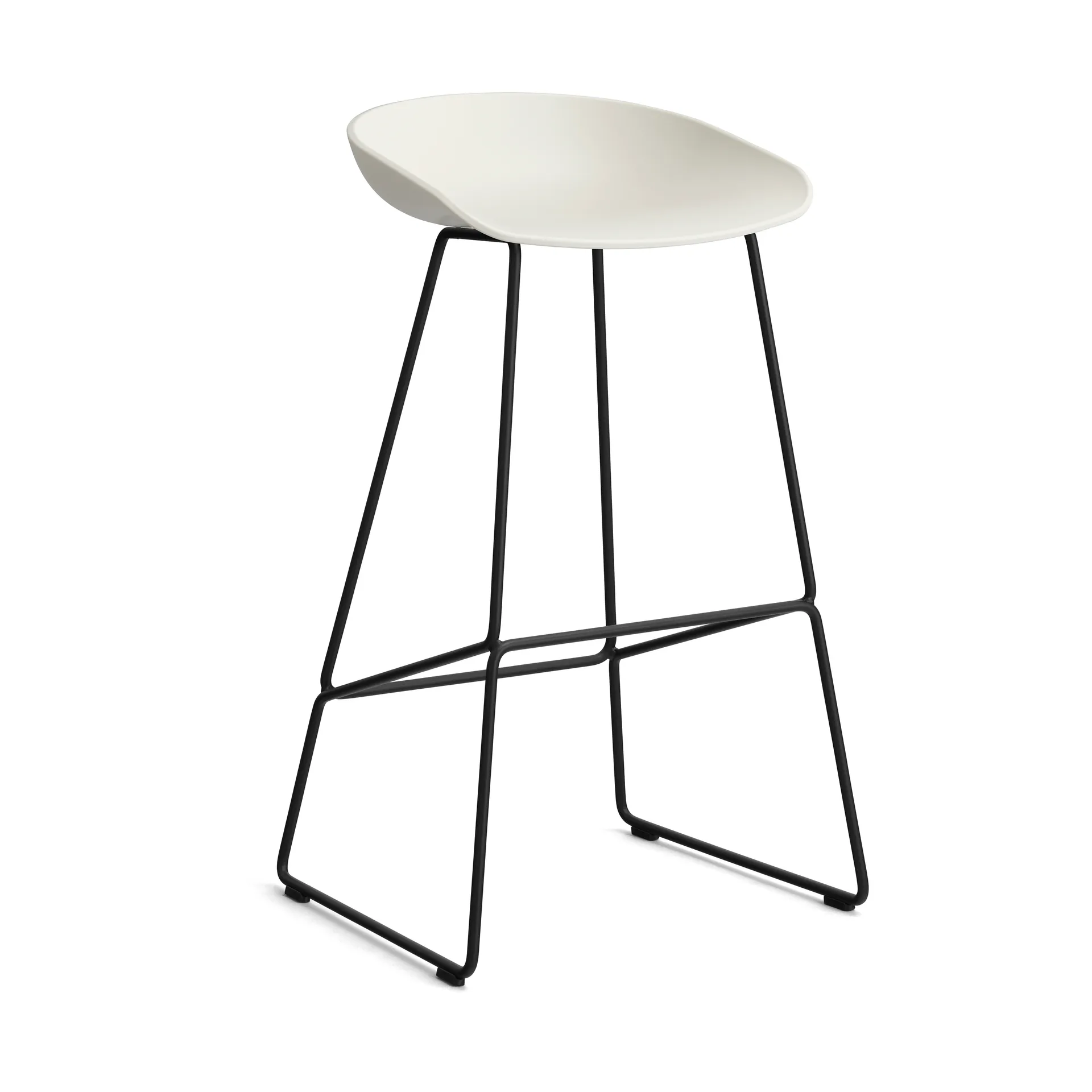 About a Stool 38 High barkruk 2.0, Melange cream – zwart stalen onderstel HAY