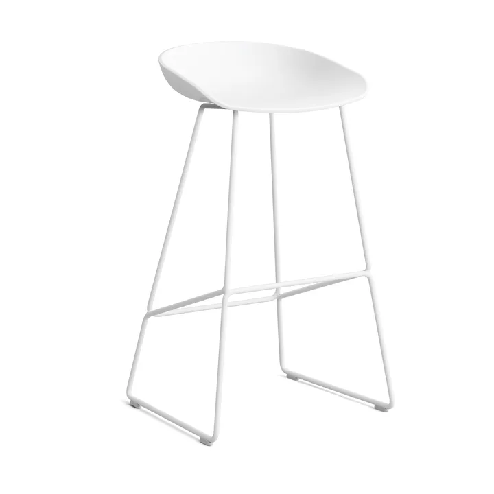 About a Stool 38 High barkruk 2.0 - Wit – wit stalen onderstel - HAY