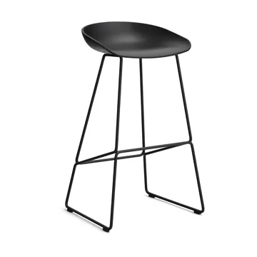 About a Stool 38 High barkruk 2.0 - Zwart – zwart stalen onderstel - HAY
