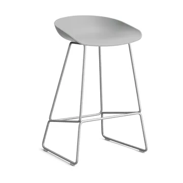 About a Stool 38 Low barkruk 2.0 - Concrete grey – roestvrijstalen onderstel - HAY