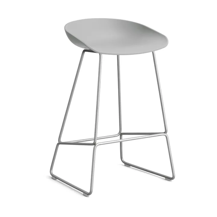 About a Stool 38 Low barkruk 2.0 - Concrete grey – roestvrijstalen onderstel - HAY