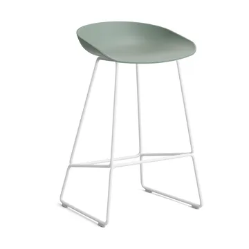 About a Stool 38 Low barkruk 2.0 - Fall green – wit stalen onderstel - HAY