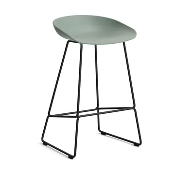 About a Stool 38 Low barkruk 2.0 - Fall green – zwart stalen onderstel - HAY