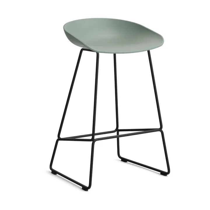 About a Stool 38 Low barkruk 2.0 - Fall green – zwart stalen onderstel - HAY