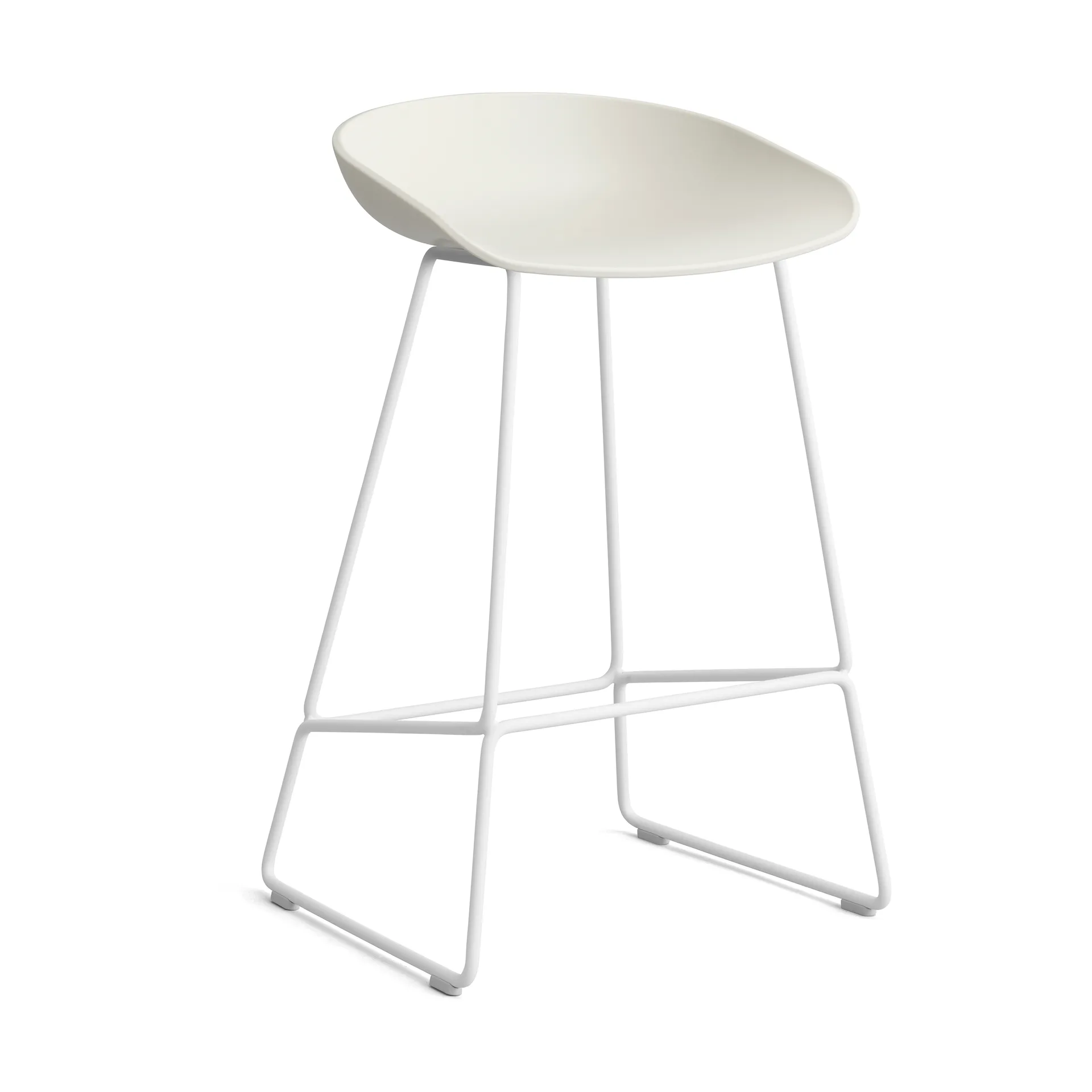 About a Stool 38 Low barkruk 2.0, Melange cream – wit stalen onderstel HAY