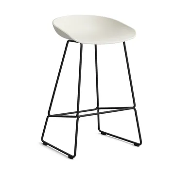 About a Stool 38 Low barkruk 2.0 - Melange cream – zwart stalen onderstel - HAY