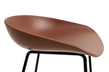 About a Stool 38 Low barkruk 2.0 - Soft brick – zwart stalen onderstel - HAY