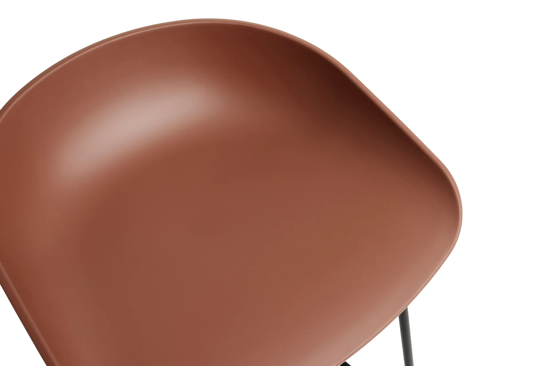About a Stool 38 Low barkruk 2.0, Soft brick – zwart stalen onderstel HAY