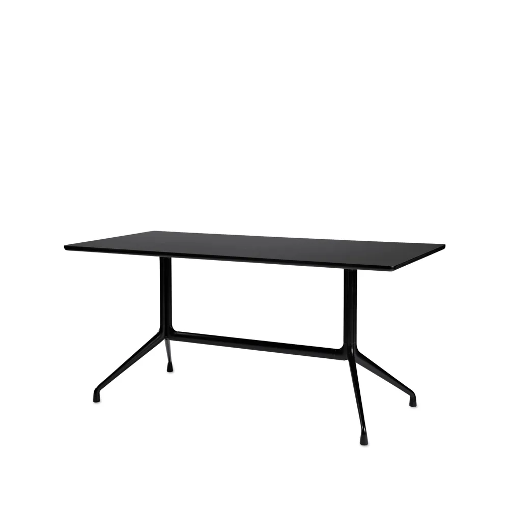 About a Table 10 eettafel, Black linoleum–160x80 cm–zwart onderstel HAY