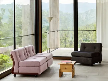 Amanta bankmodule - Antraciet-turf blauw rood mêlee, 1-zits/fauteuil - HAY