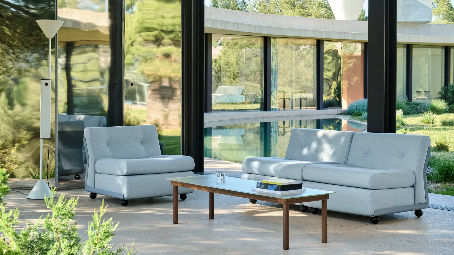 Amanta bankmodule, IJsblauw-naveli 723, 2-zits HAY