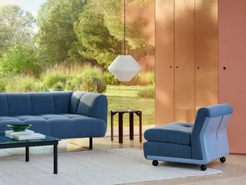 Amanta bankmodule - IJsblauw-turf blauw, 1-zits/fauteuil - HAY