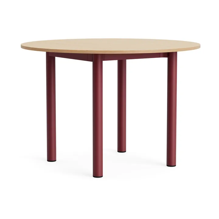Annex Round eettafel - Gelakt eiken-kind red aluminium, Ø110 cm - HAY