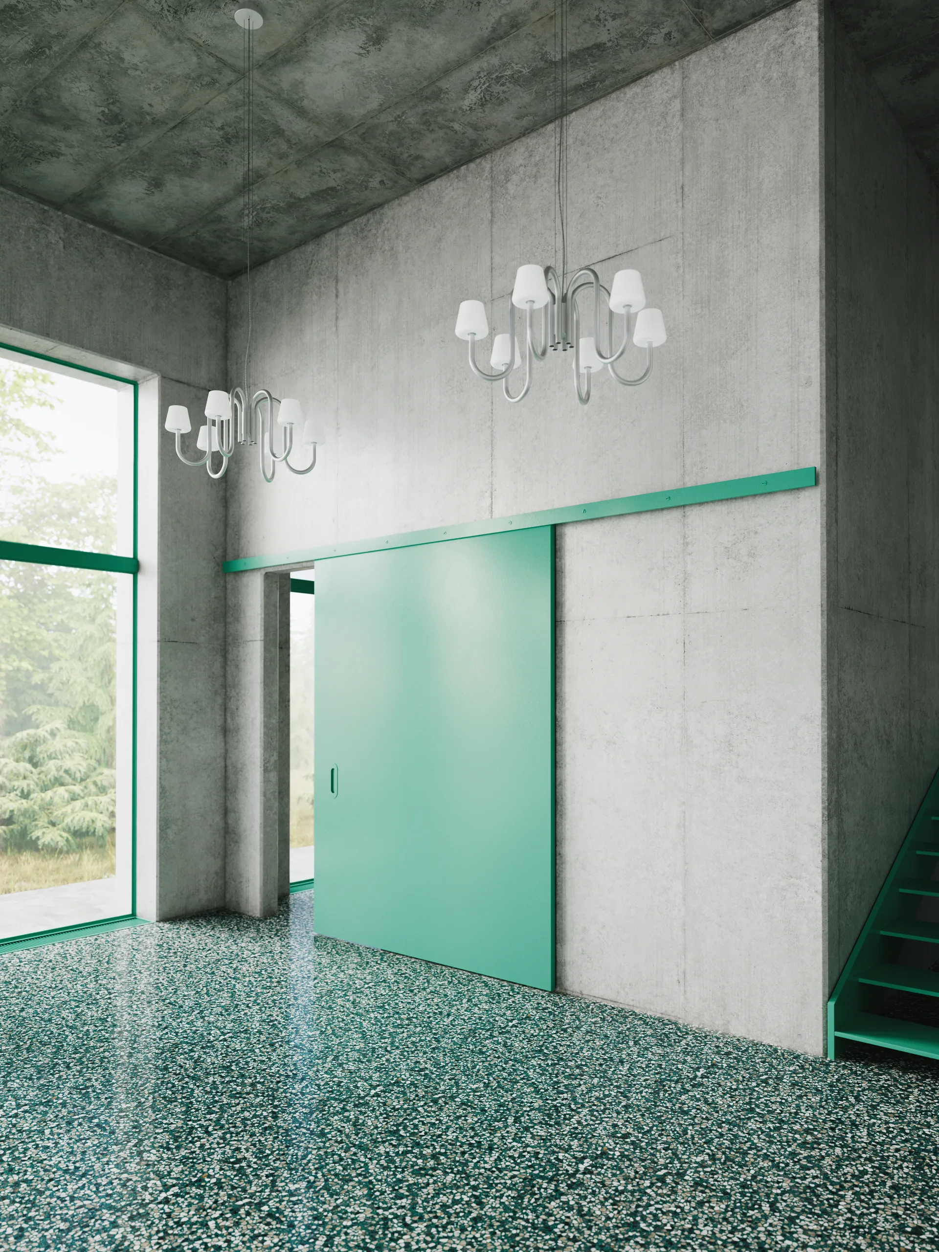 Apollo 745 kroonluchter, White opal HAY