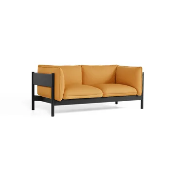 Arbour ECO 2-zits bank - Stof Vidar 472 mustard–zwart beuken - HAY